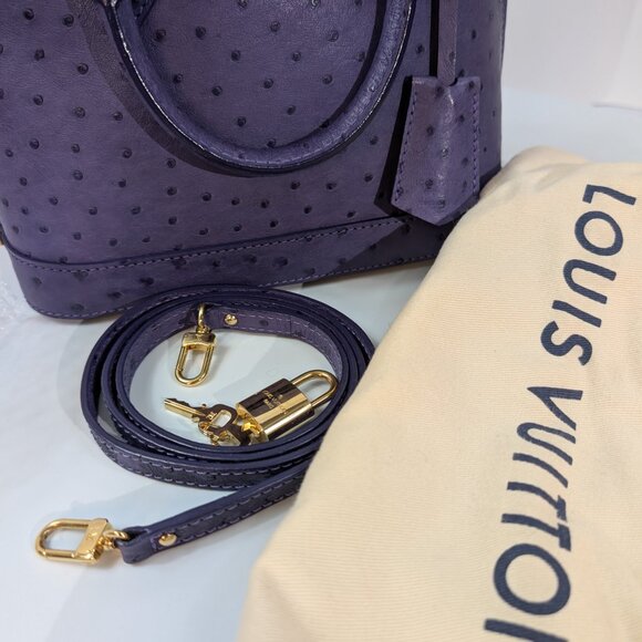 Louis Vuitton Purple Alma BB in Ostrich Leather - Picture 10 of 16